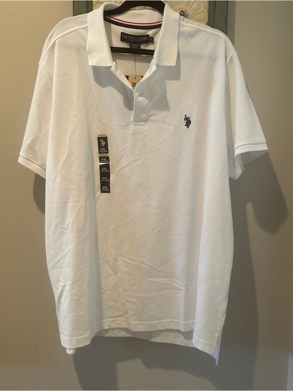 U.S. Polo Assn. White Polo Shirt with Navy Logo